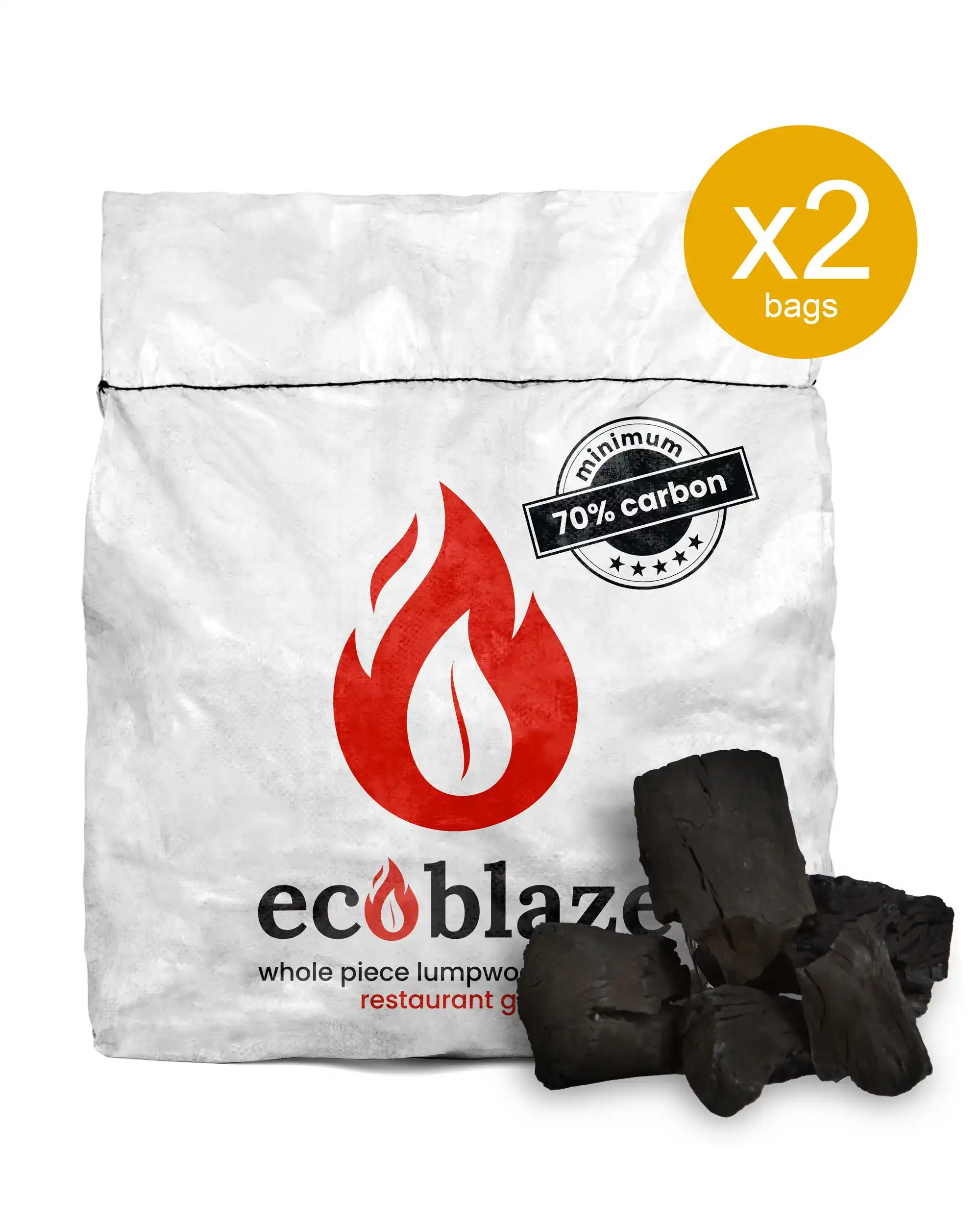 Ecoblaze Bagged Lumpwood BBQ Charcoal - 2 Bags Image