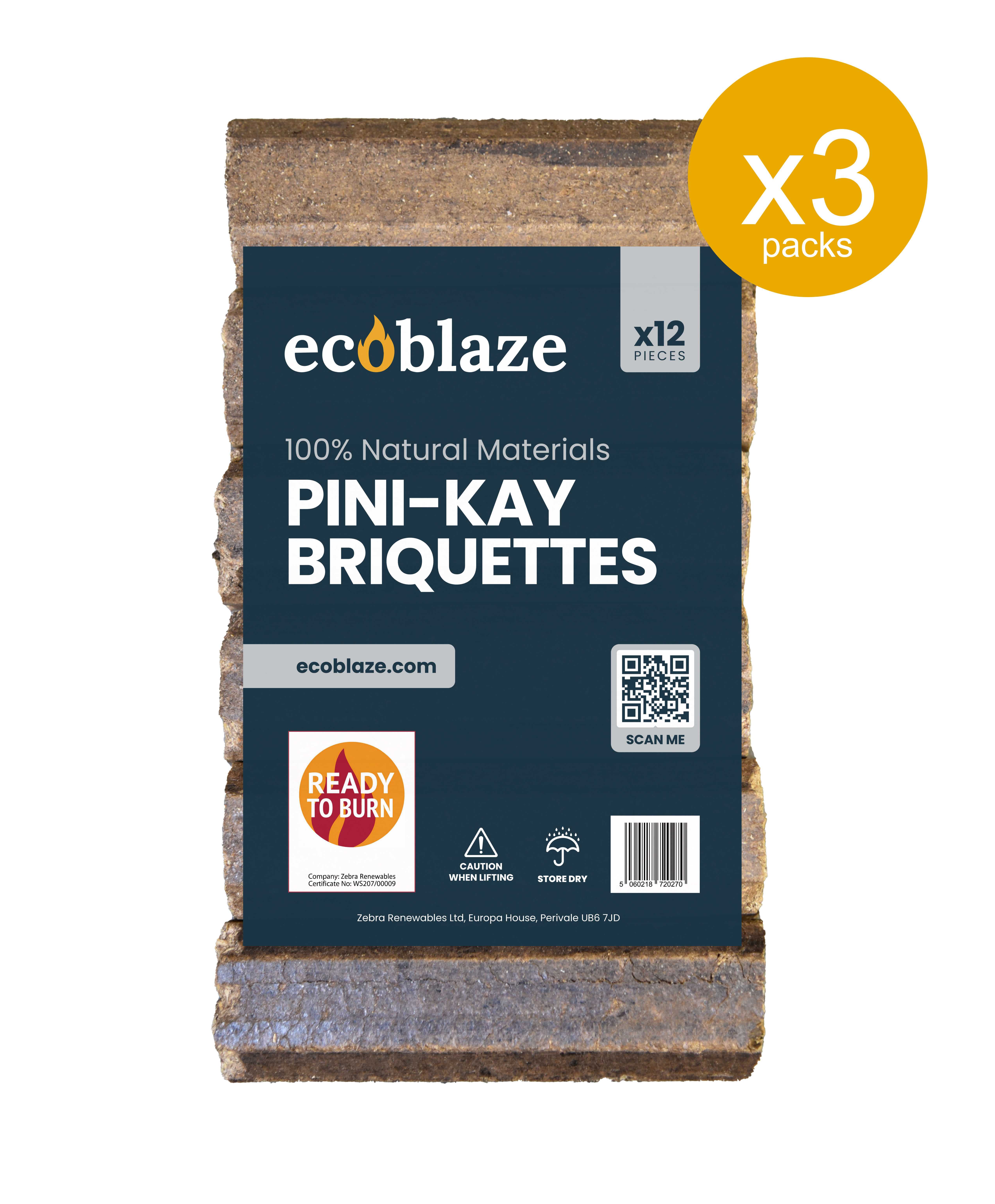 Ecoblaze Pini-Kay Briquettes - 3 Packs